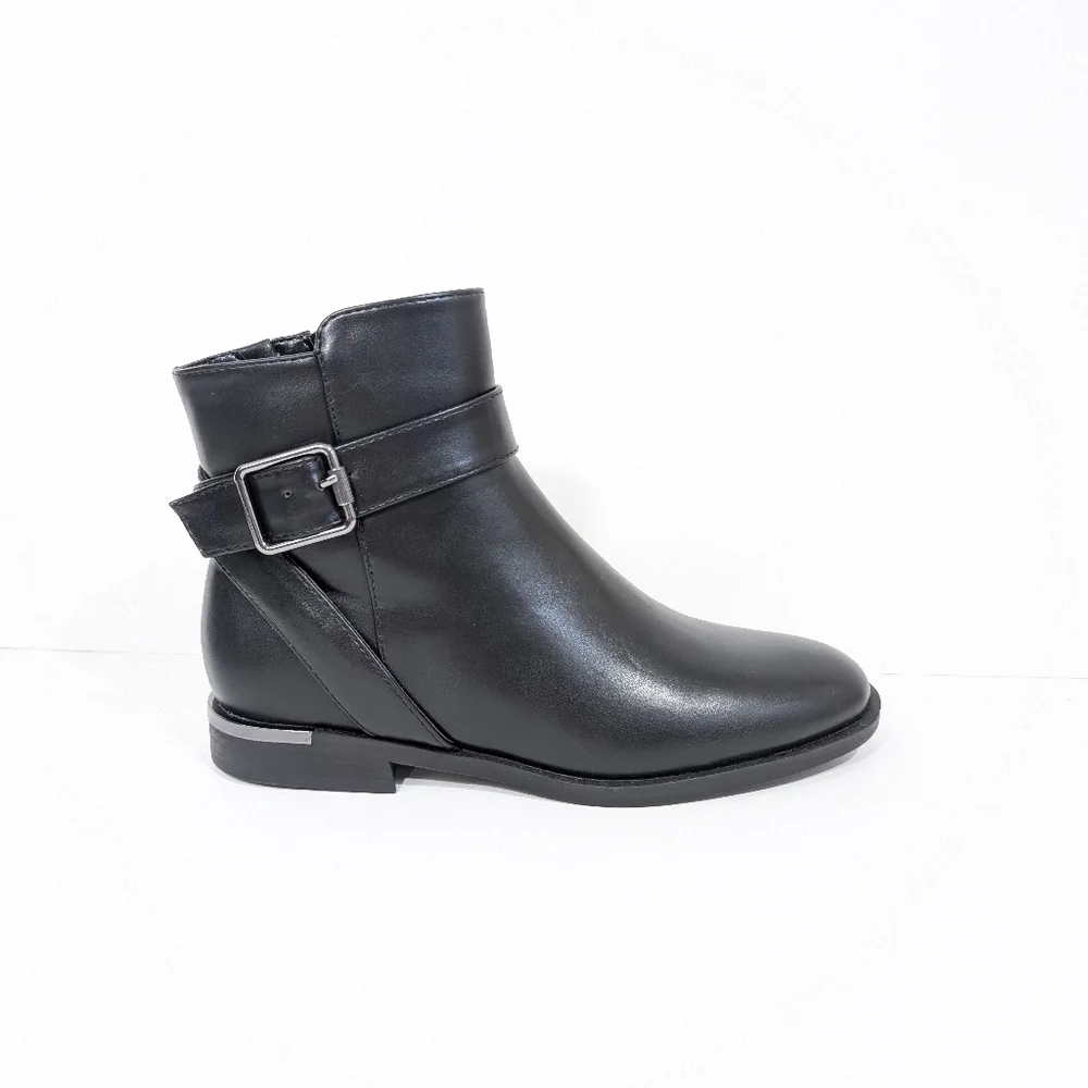 Nine West Akimy Ankle Boots sz 6.5 NEW Women Faux Black Leather Booties